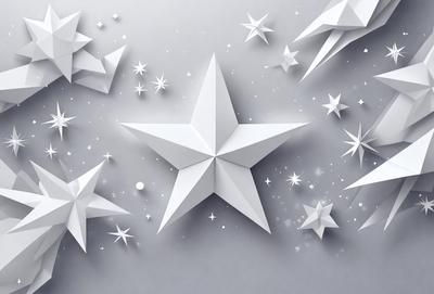 The primary subject of the image is a white star, which is the main object, scene, or focus of the image. The setting or background features a white starry background, which adds to the overall atmosphere. The visual style of the image is digital art, as it is a digital illustration of a white star. The colors and mood of the image are predominantly white, giving it a clean and serene appearance.